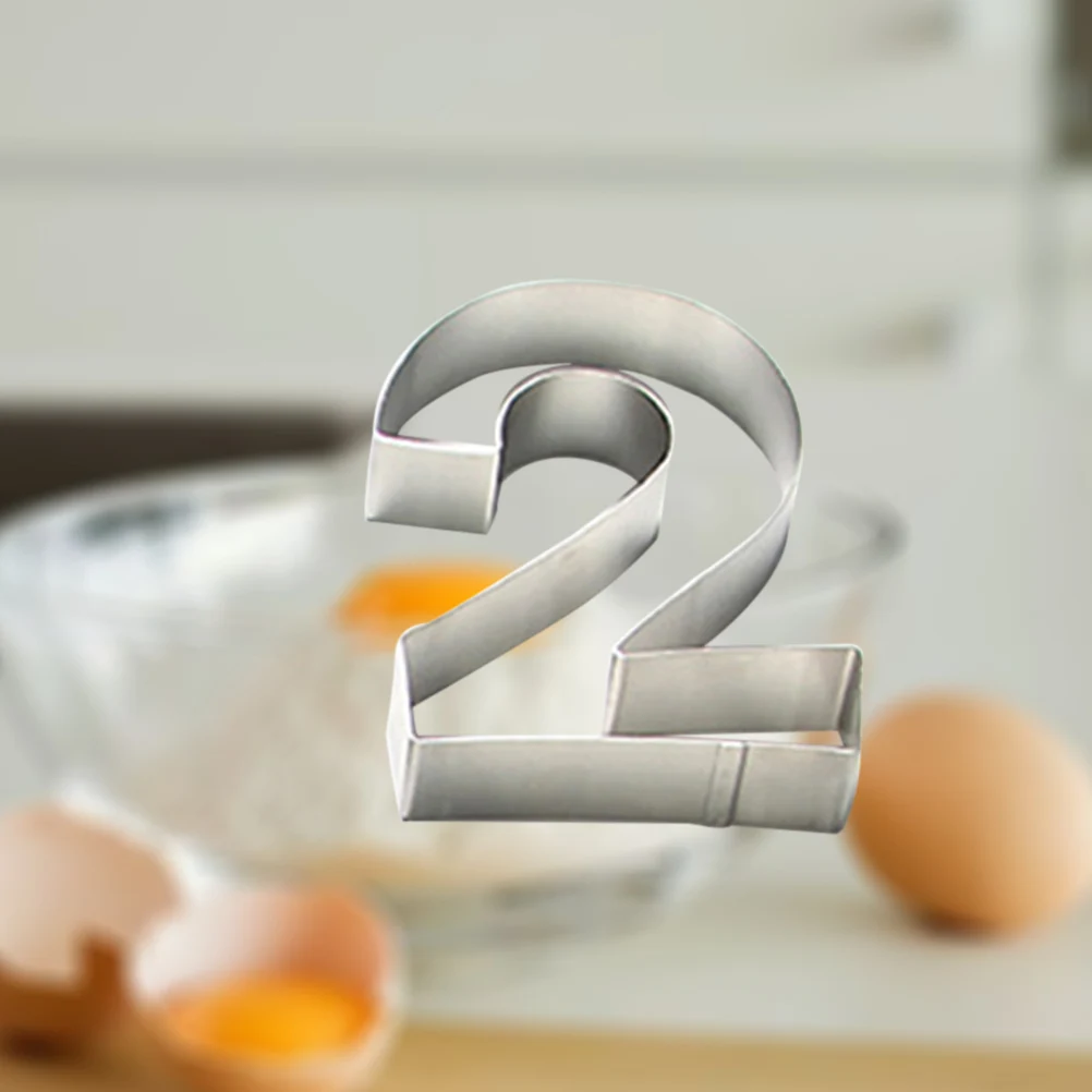 

1Pcs Stainless Steel Number 2 Cookie Cutter Non-Stick Eco-Friendly Biscuit Mold for Fondant Cake Chocolate Baking Party