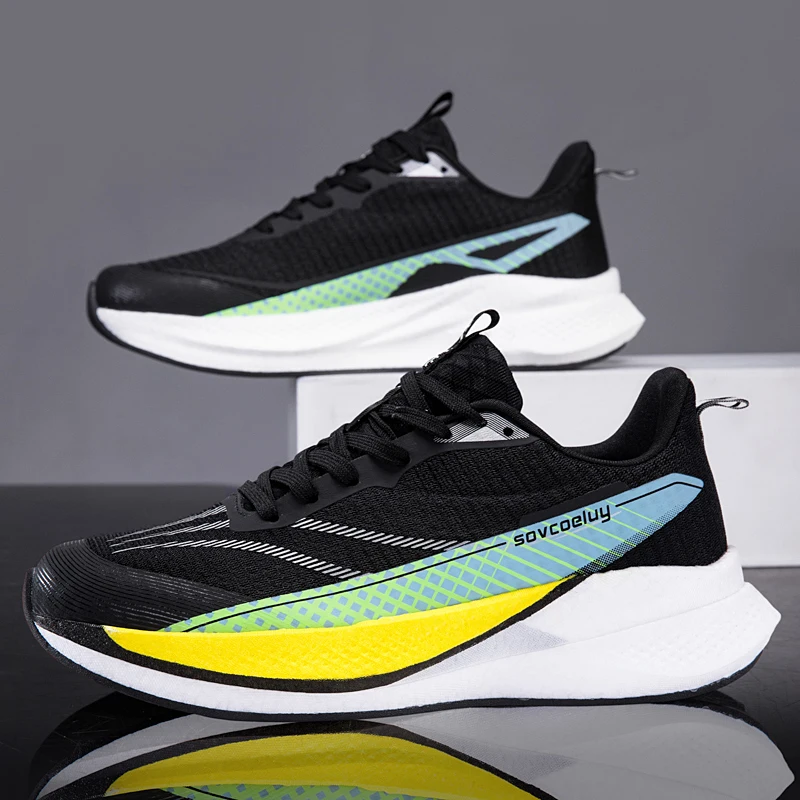 Men Running Shoes Carbon Plate Marathon Sports Breathable Lightweight Womens Comfortable Athletic Walking Travel Casual Sneakers