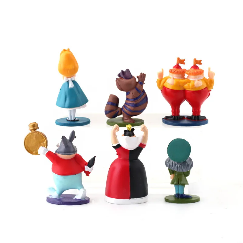 6pcs Alice Wonderland Style Figures,Classic Movie Character Mini Figurines,Home&Desk Decor Ornament,Birthday Gift for Children - view 6