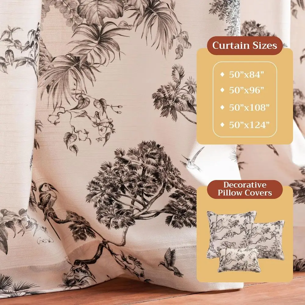 لوحة ستارة تويلي 50 × 108 من القطن 100% مع جيوب قضيب لنوافذ غرفة المعيشة (رمادي بونوبو) #4