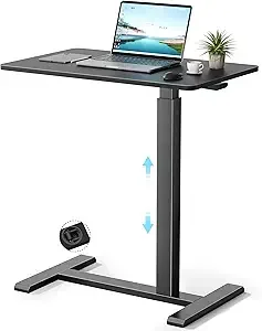 

Mobile Standing Desk with Wheels,Pneumatic Laptop Desk Height Adjustable,Rolling Teacher Overbed Bede Table or Home,Oice,Classro