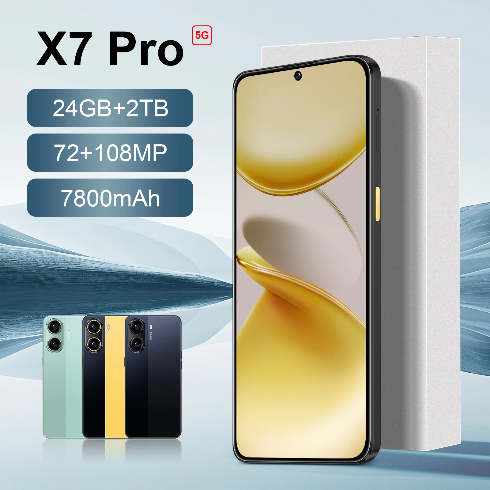 

HOT 2026 New Pad X7 Pro Tablet PC 7.3inch HD Android 15 24GB+2TB 7800mAh Battery 4G 5G Dual Sim Card WiFi GPS Google Tab