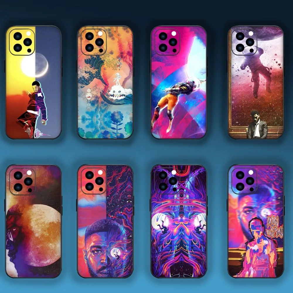 Rapper Kid C-Cudi Phone Case For iPhone Mini 11 12 13 Plus Pro Max 14 15 XR XS Black Shell