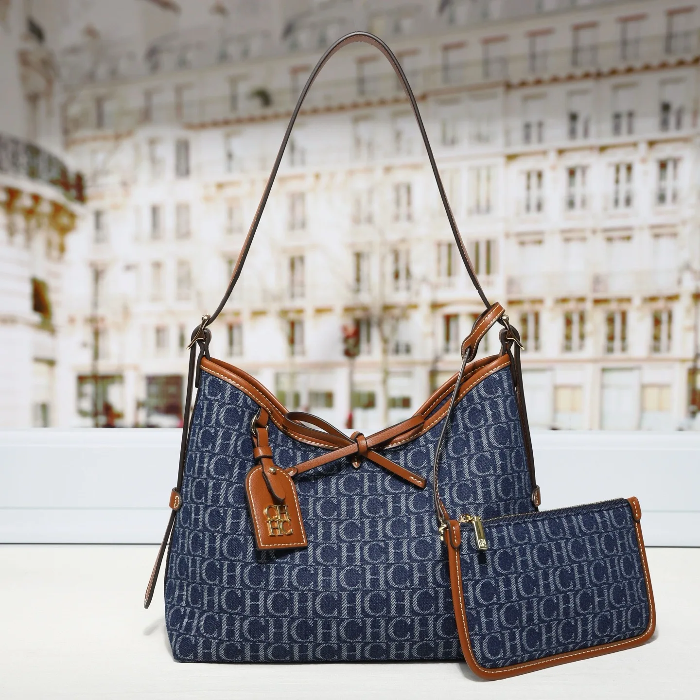 Ladies' summer new blue denim shoulder bag multifunctional large capacity butterfly bag fashionable versatile shoulder bag