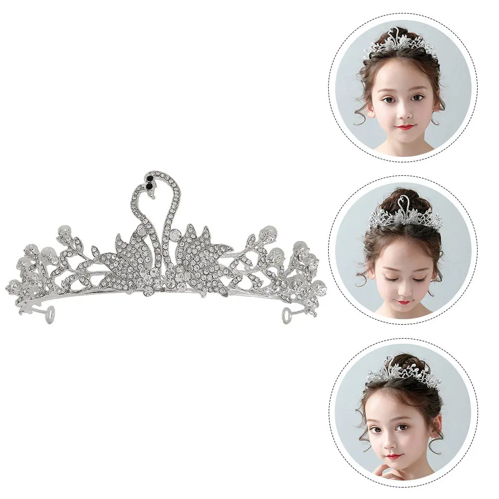1Pcs Charming Small Crown Hair Hoop Silver Light Comfortable Birthday Fairy Rhinestone Elegant Hair Decoration for Girls