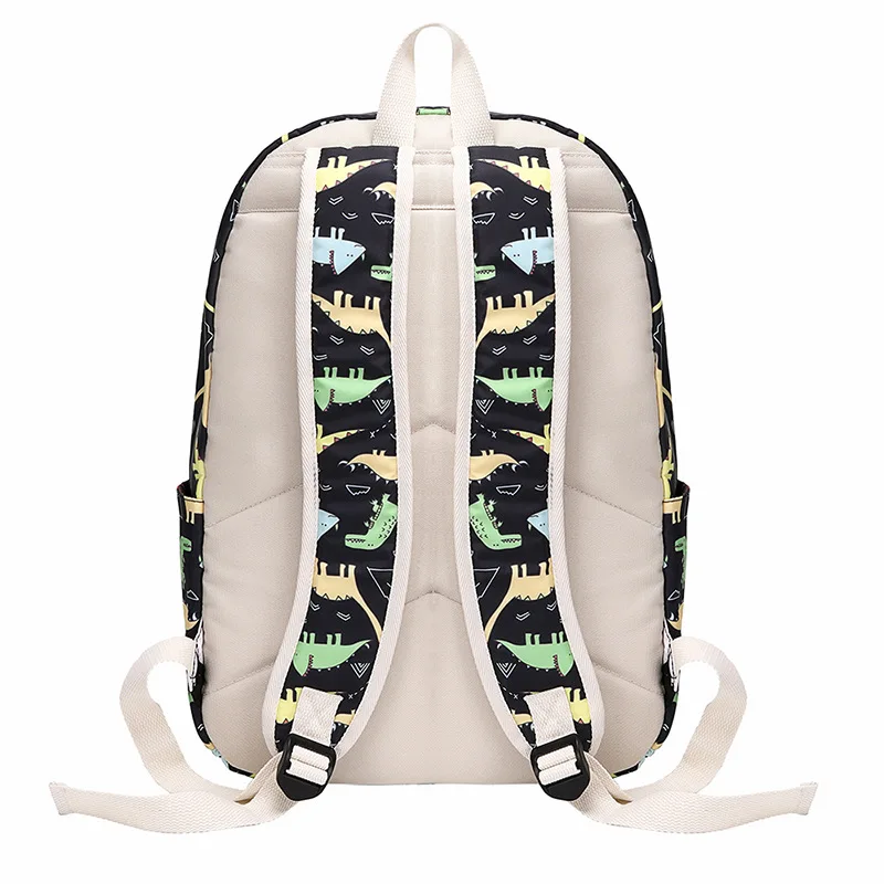 Nieuwe Dinosaurus Prints Schooltassen Voor Meisjes Jongens Kinderen Schooltas Waterdichte Rugzak Set Lunch Tas Kinderen Schattige Boekentassen