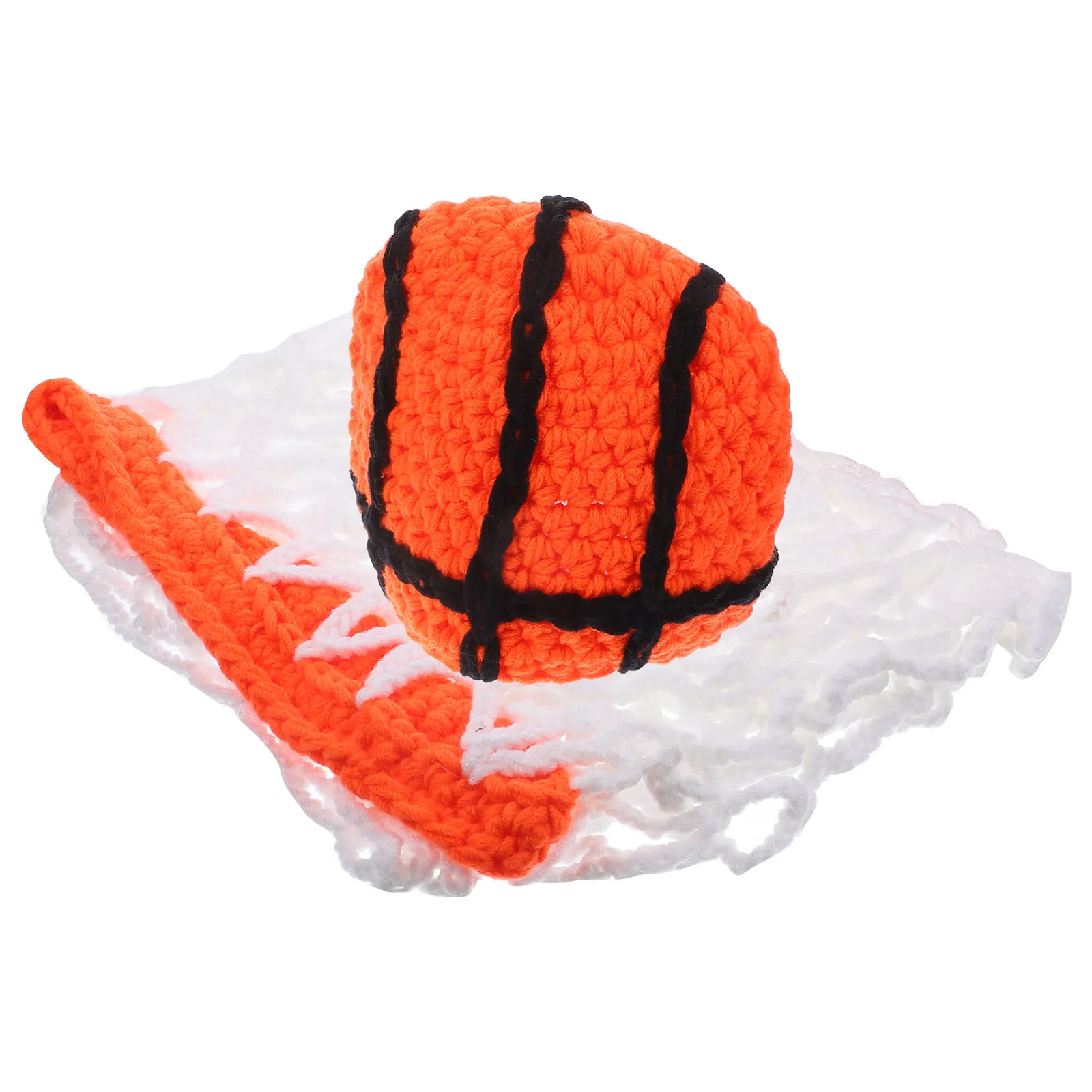 طفل التصوير الدعامة كرة السلة الزي محبوك قبعة الكروشيه صافي التفاف تنفس بسط الوليد صور الملابس #1