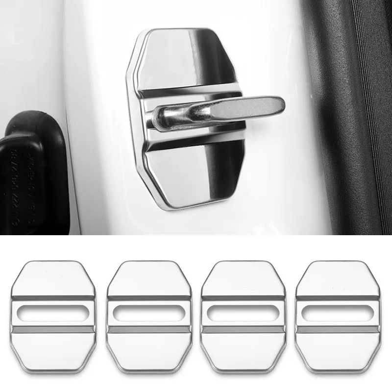 4PCS Car Door Lock Decorative Covers Door Buckle Cap Protector Car Styling For Benz Audi BMW VW Skoda Car Accessories