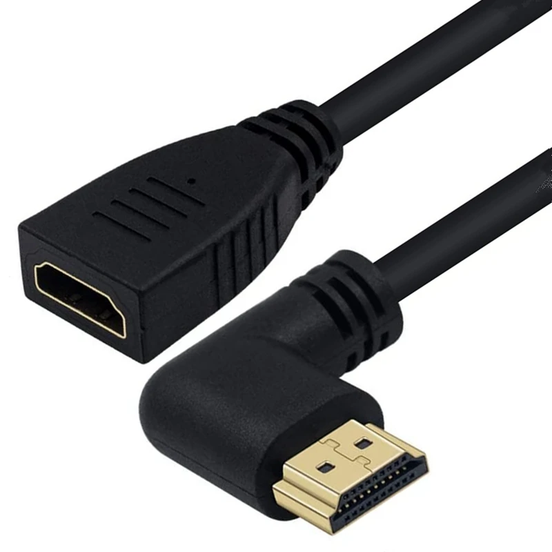 كابل فائق الدقة متوافق مع HDMI ، وصلة أنثى ذكر ، كوع يسار يمين ، إصدار ، 4K ، 2K ، 60Hz ، m ،