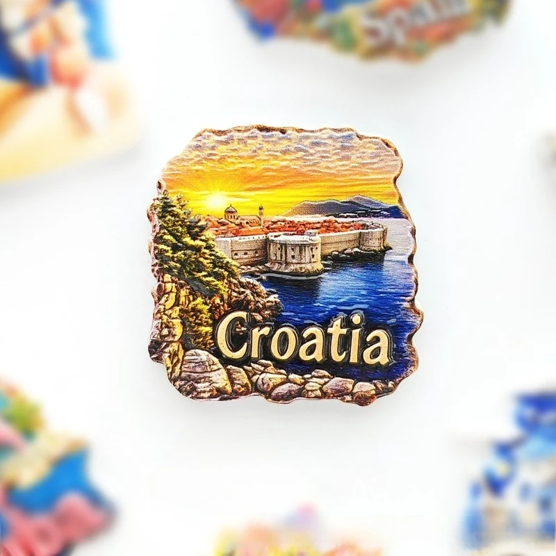 مغناطيس ثلاجة Dubrovnik Old Town - تذكار كرواتي ثلاثي الأبعاد لديكور المدينة بجدار القرون الوسطى هدية أدرياتيكية فريدة مع مغناطيس قوي #3