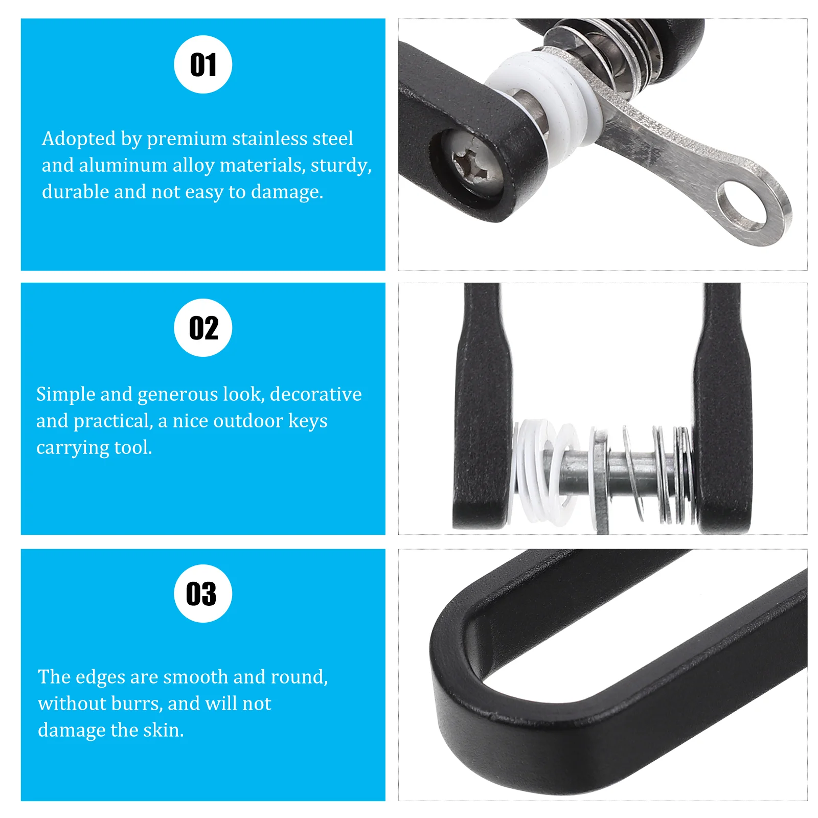 U-shaped Key Holder Carabiner Keys Organizing Tool Clamp Outdoor Clip for Aluminum Alloy Accessory Man Sturdy