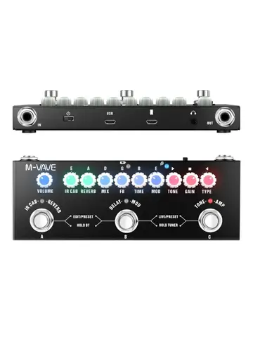 M-VAVE Cube Baby Guitar Multi-Effects Pedal Delay Chorus Reverb Effects for Electric Guitar 8 IR Cabinet Rechargeable Pedal