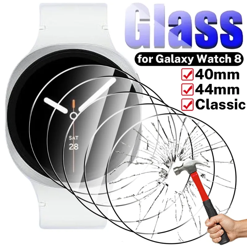 

Для Samsung Watch 8, защитная пленка для экрана, закаленное стекло, твердость 9H, небьющиеся пленки для Samsung Galaxy Watch 8 Classic, 46/44/40 мм