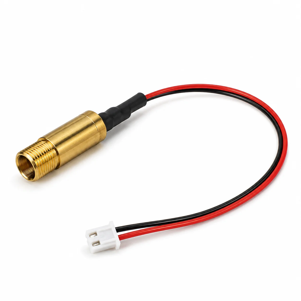 Single Point Thick Green Light Module 50mW 3.7V 532nm Brass Shell Front Thread Red Black Wires Compact Body Industrial Laser Pos