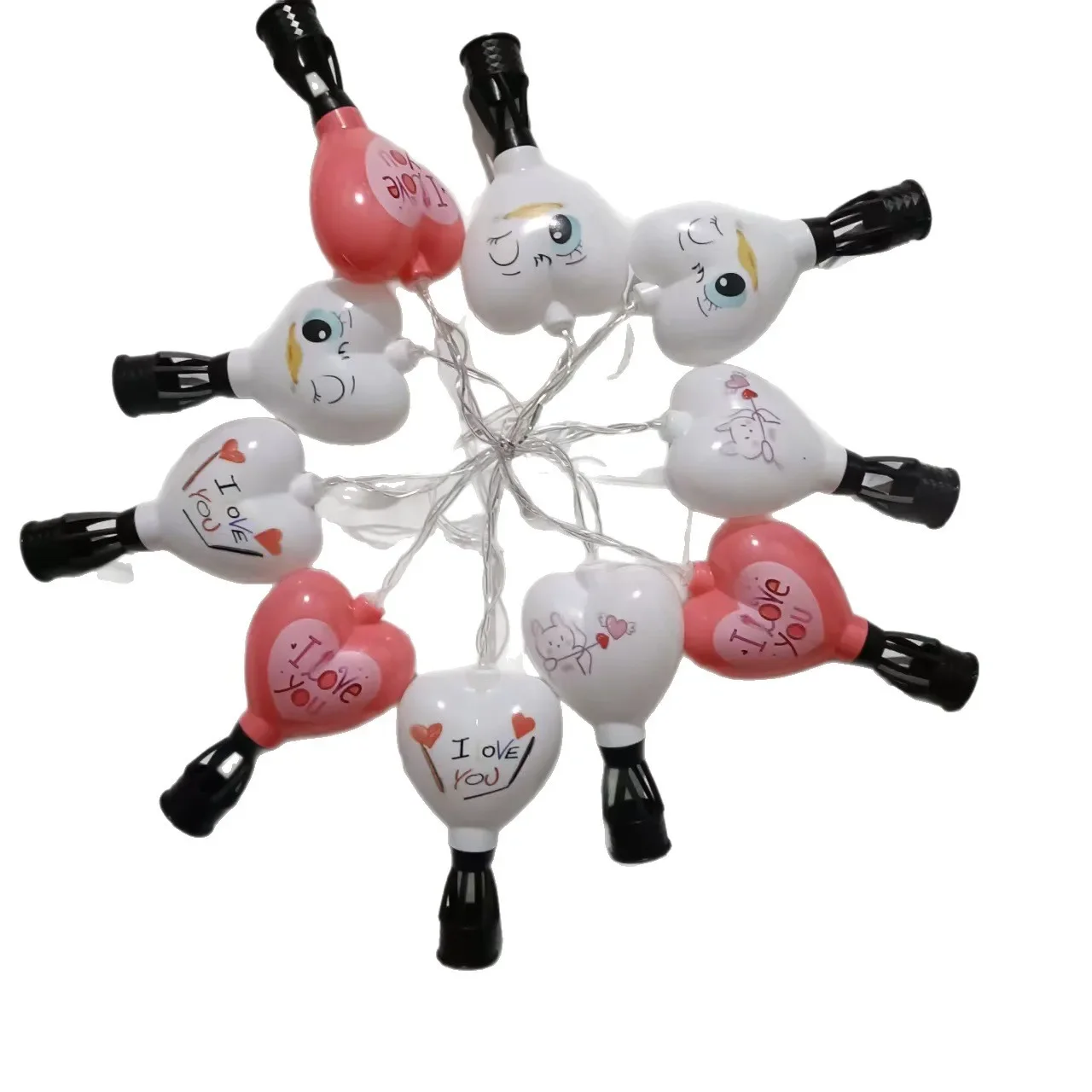 لطيفة منطاد الهواء الساخن سلاسل الإضاءة ديكور فناء المنزل أضواء الدعائم الطرف