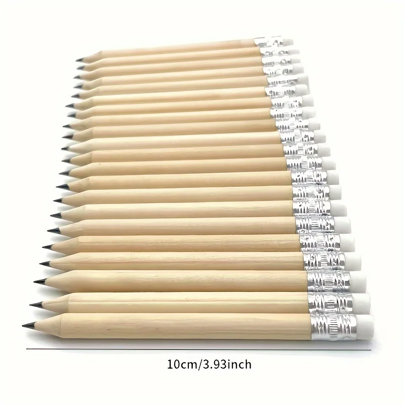 15pcs/ 30pcs / 100 pcs HB mini pencils with erasers, wooden pencils, with erasers. Suitable for classrooms, weddings and company