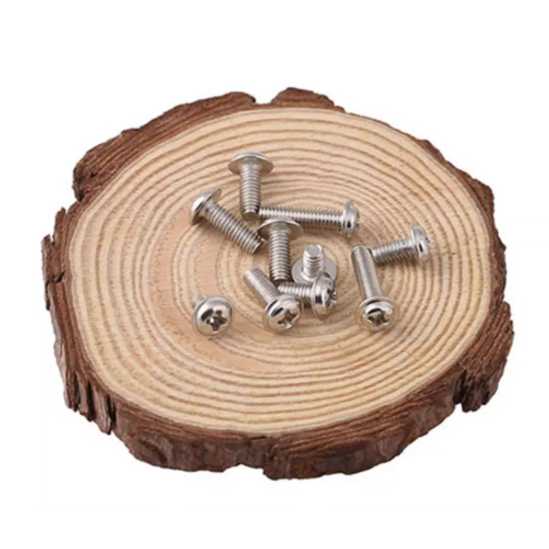 PWM Phillips Cross Recessed Pan Round Head With Washer Screw Bolt M1.4 M1.7 M2 M2.5 M3 M3.5 M4 M5 M6 Nickel Plated Carbon Steel
