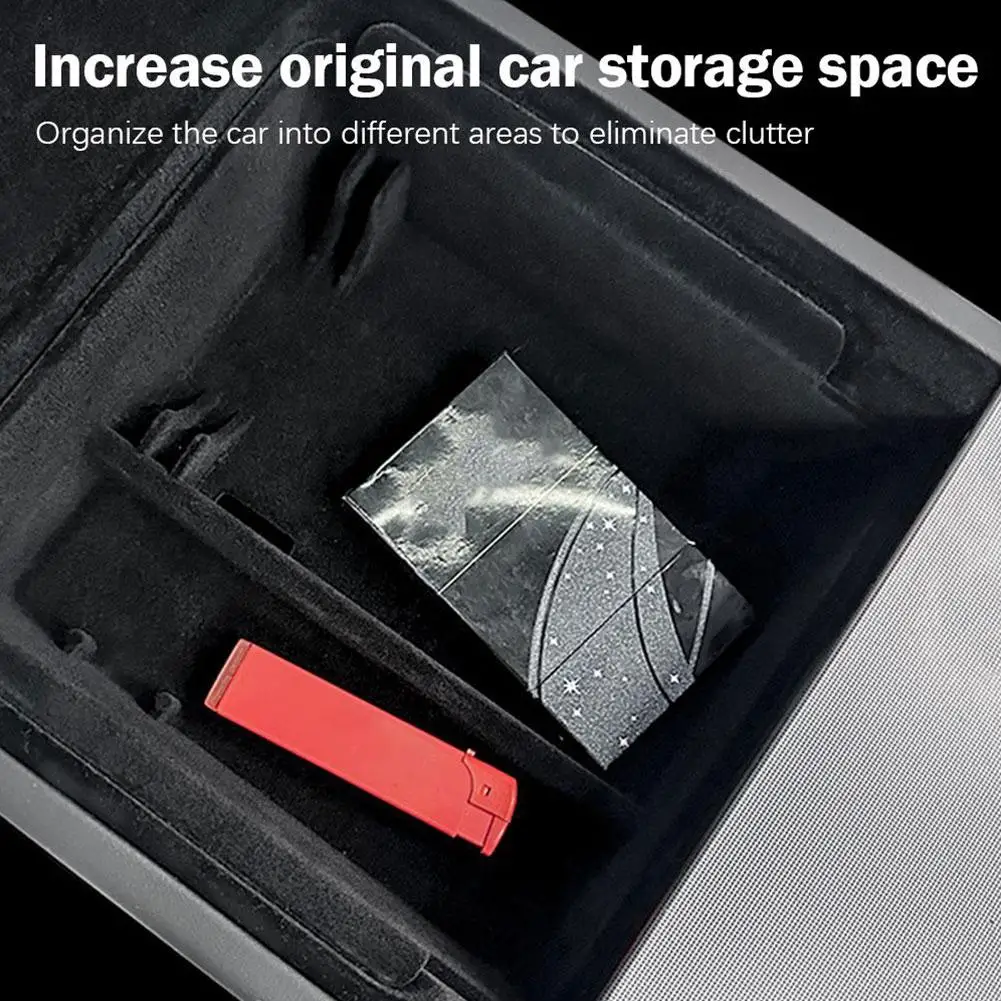  for Tesla Highland 2024 Central Control Armrest Storage Boxes Organizer ABS Flocked Storage Boxes for Tesla Accessories