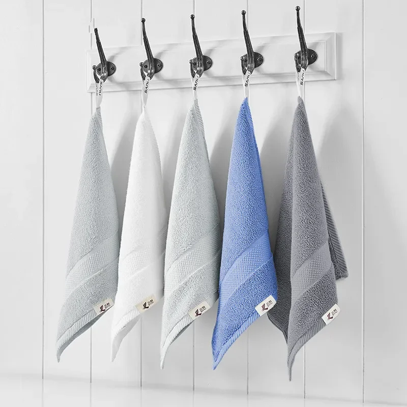 

1Pc 34x34cm Square 100% Cotton Solid Color Thicken Hanging Soft Absorbent Bathroom Adult Face Towel
