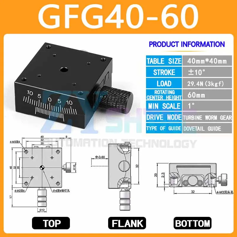 Precisie X/XY-as Stadia Handmatige goniometer Camera Optisch aanpassingsframe Radiaal zwenkhoekaanpassingstafel GFG40/60/80/100