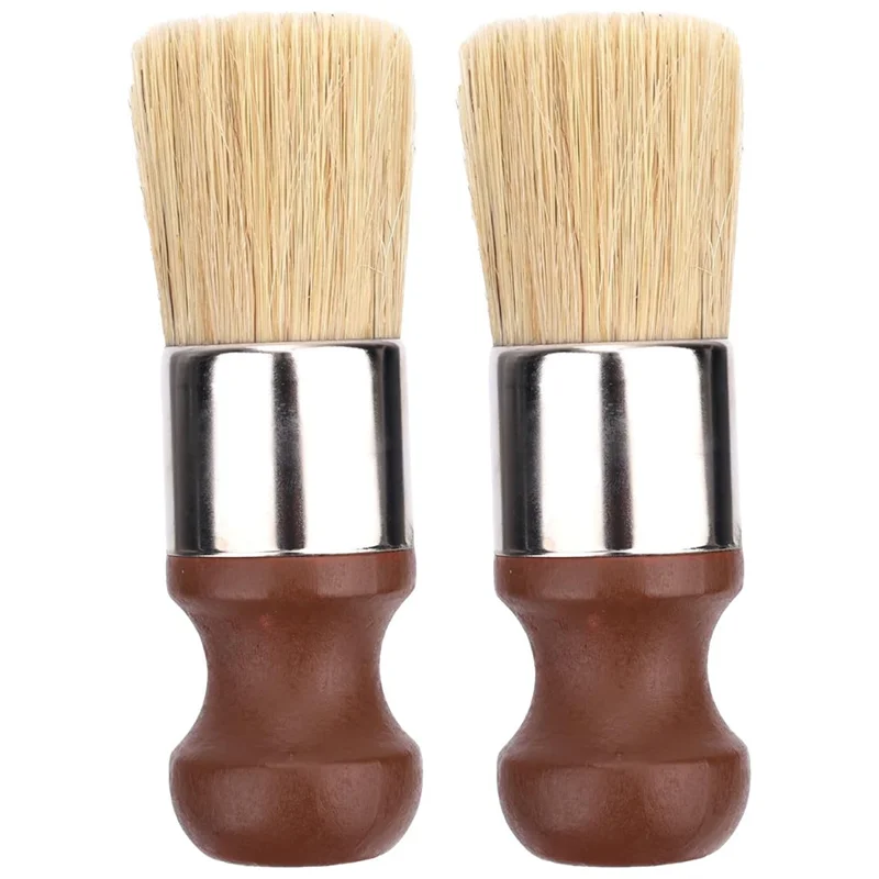 ABNO-للجلد والأثاث، لفرشاة تنظيف العناية بالخشب - قطعتان من فرشاة الرخام ذات المقبض القصير مع مقبض مريح