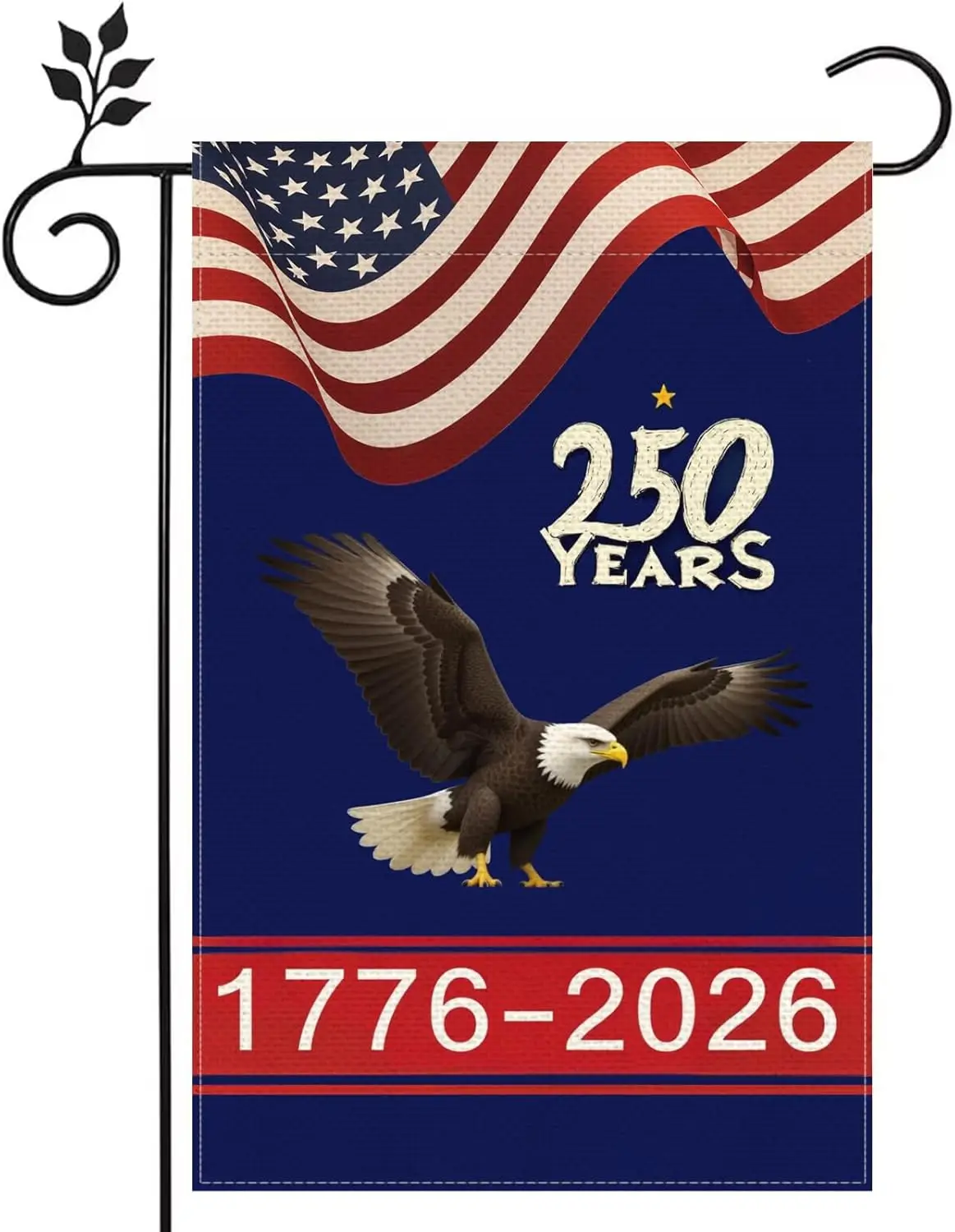 1776-2026 US 250 Birthday Garden Flag 12x18 inch Double-sided Burlap Family Party Outdoor Courtyard Lawn Holiday Decoration  EEZ