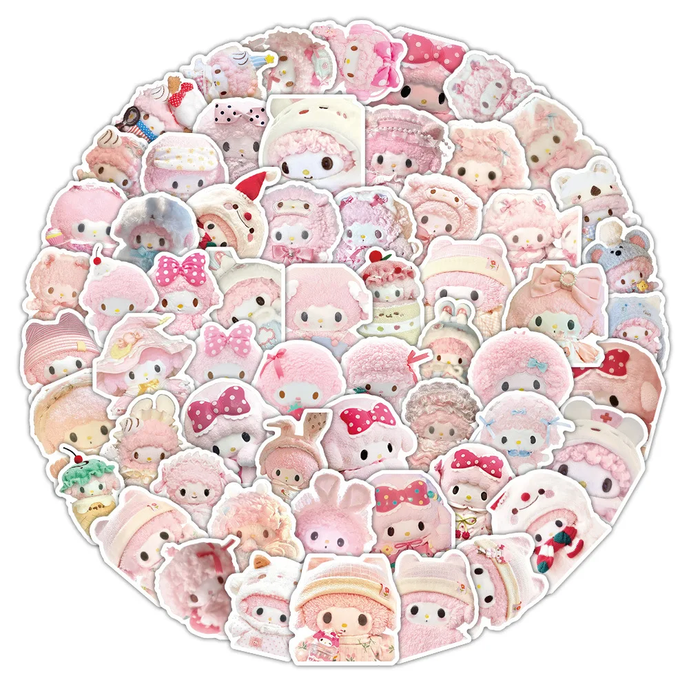 63 قطعة الكرتون لطيف سانريو البيانو الكتابة على الجدران ملصق DIY بها بنفسك الديكور قضية الهاتف المحمول دفتر كوب ماء لعبة هدية ملصق