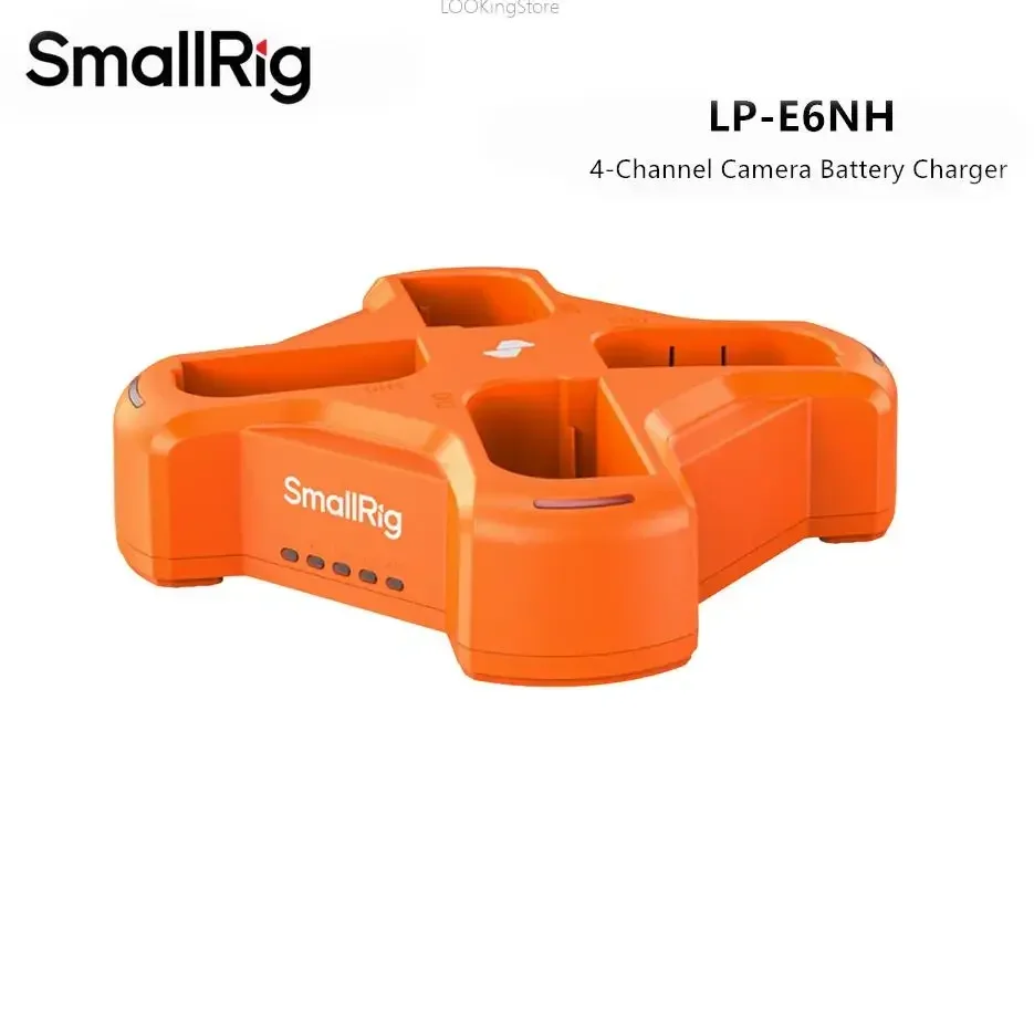 SmallRig for LP-E6NH 4-Channel Camera Battery Charger for Canon 70D 7DII R6 5D 60D 80D 90D Mark4 R5 R7 Battery 4838