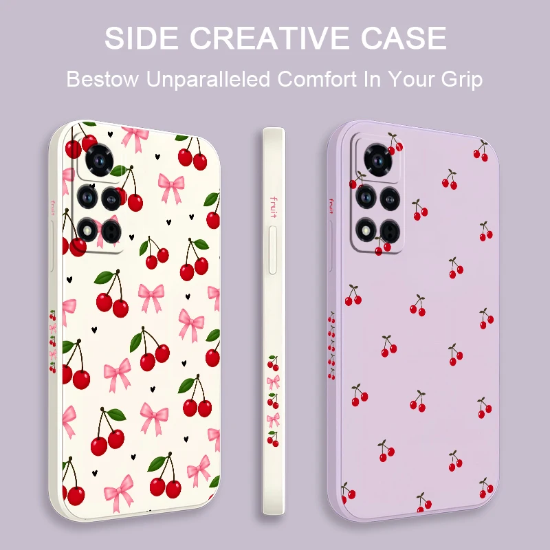 Bow Cherry Pattern Phone Case For Honor Magic 7 5 6 Lite Play 60 50 Plus 10A 8T 3 Silicon Soft Lens Protect Full Protection Etui