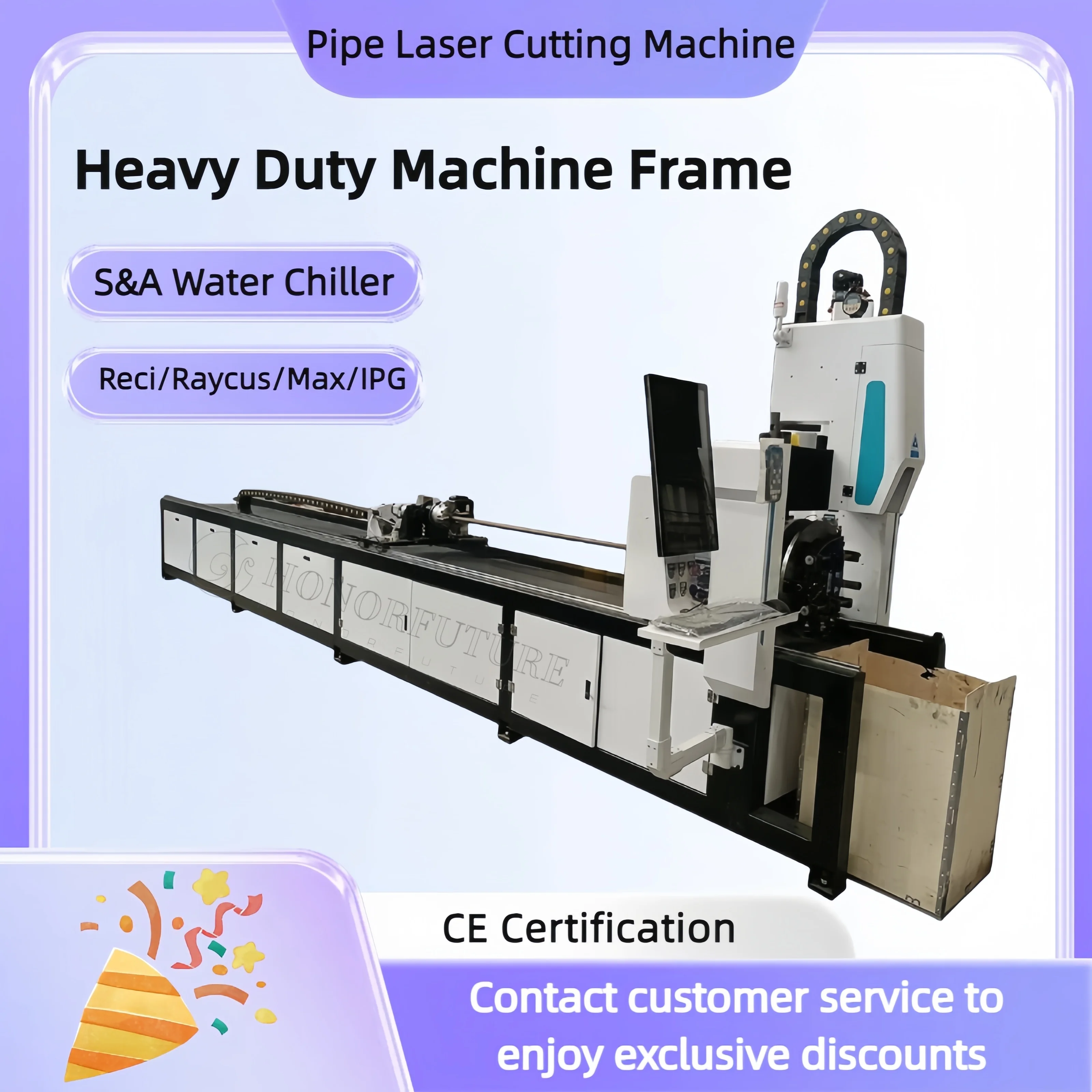 Best 1.5kw-12kw 3kw Pipe Laser Metal Cutter Tools for Sale Simplified version Metal Square Tube CNC Fiber Laser Cutting Machine