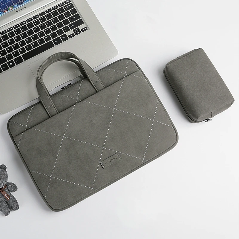 Waterproof Leather Bag For Women Men 2022 Matte PU Handbag 13 15 15.6 16 14 11 Laptop Bag Case For Macbook Huawei Mi HP Lenovo