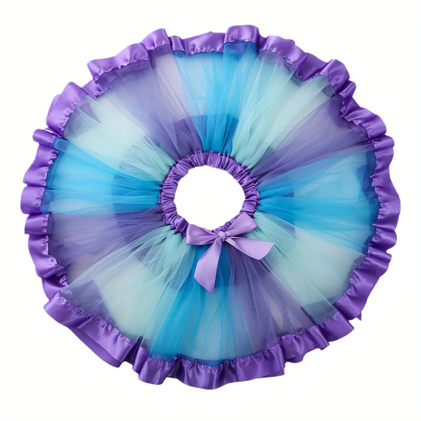 Girls' Mermaid Hairdband Mesh Tutu Skirt 2-Piece Set Skirt Length 30cm with Lining Suitable for Dance Recitals Parties view 5