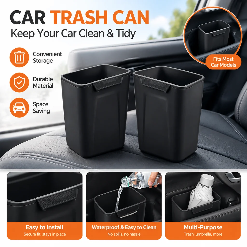 1/2PCS Car Door Cup Holder Storage Bucket Trash Can Silicone Waterproof Universal Auto Door Umbrella Organizer Box Drink Rack