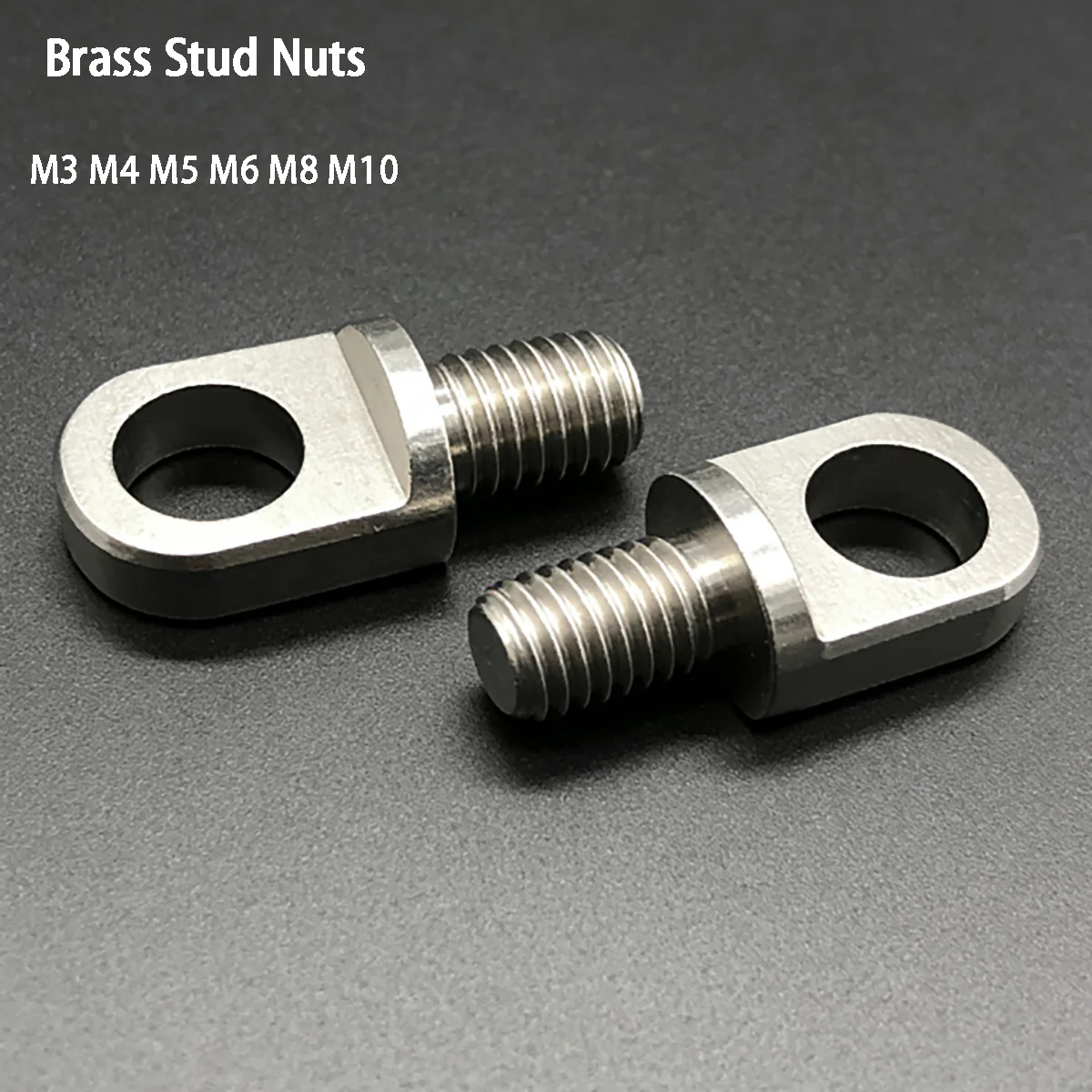 Brass Stud Nuts & Eye Bolts with Hole M3/M4/M5/M6/M8/M10 - Copper Lifting Eye Screws Set