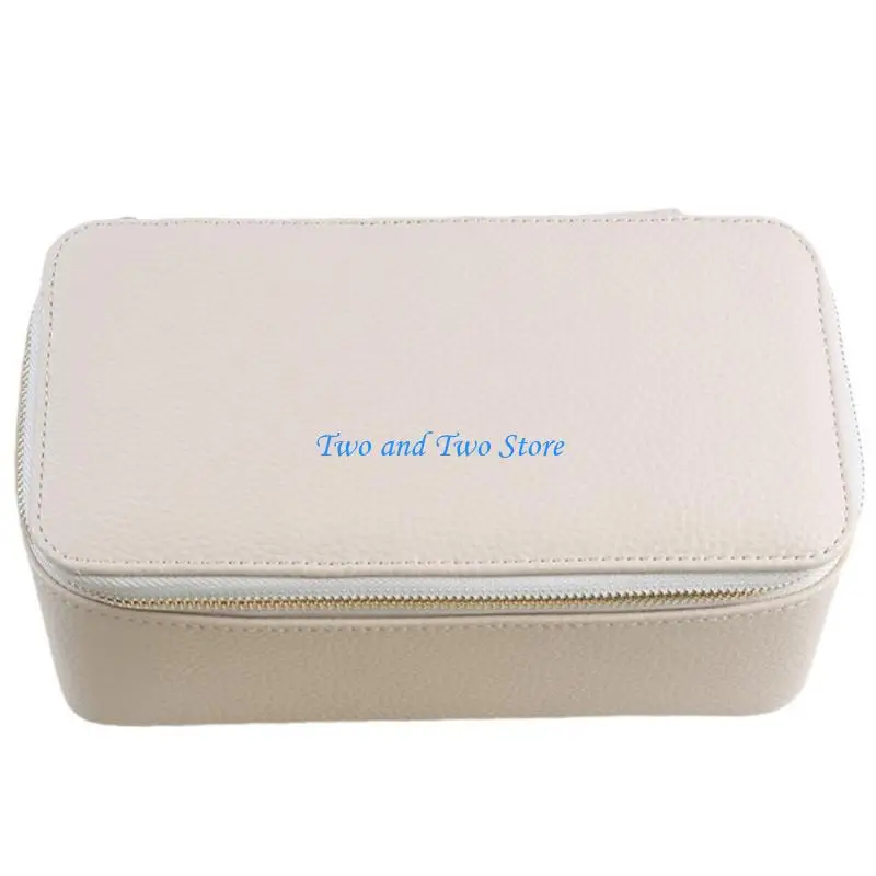 

HX6F Jewelry Box PU Leather with Soft Velvets for Earrings Necklaces