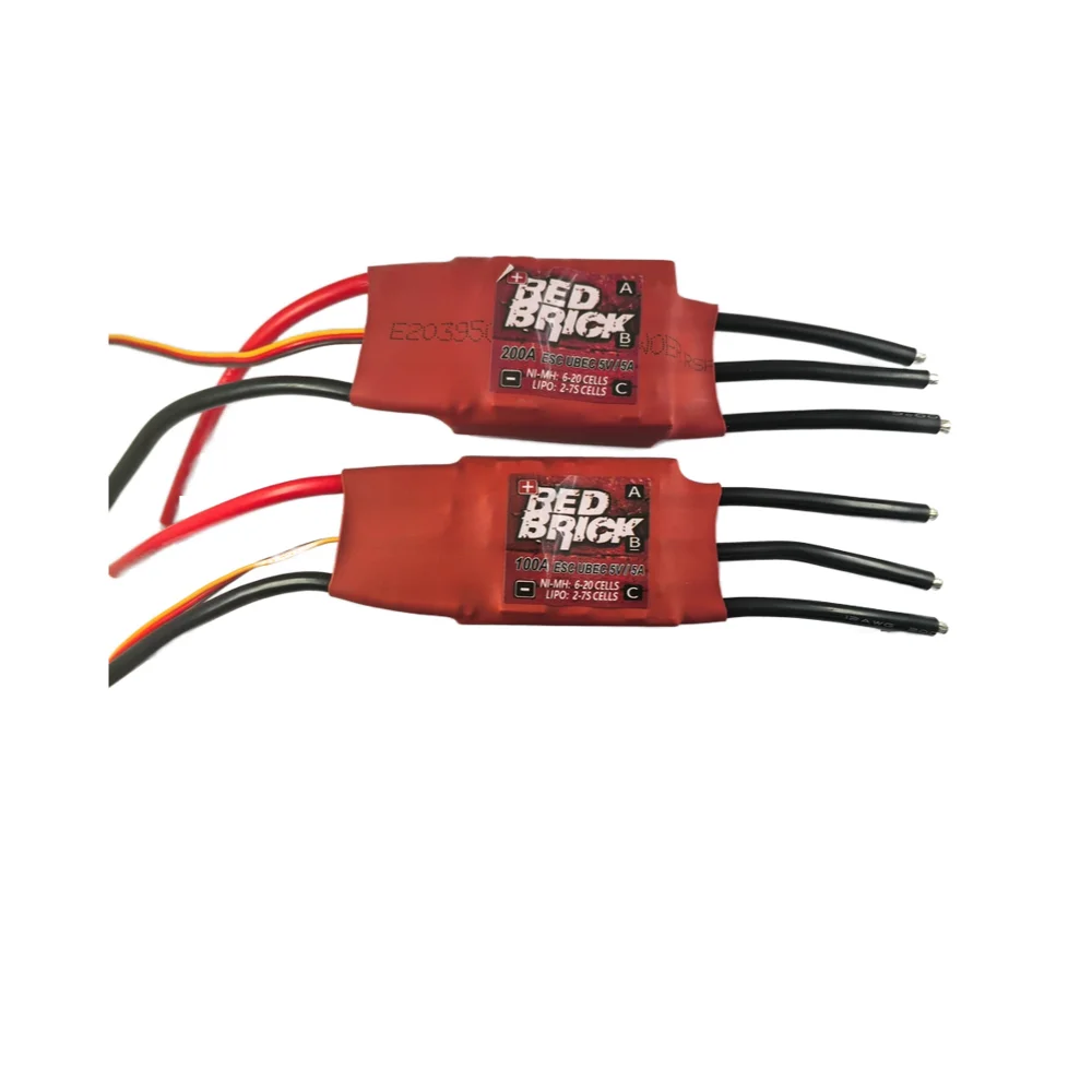 Bata merah ESC 50A 70A 80A 100A 125A 200A 5V/3A 5V/5A Brushless BEC pengendali kecepatan elektronik untuk RC pesawat atau kapal bagian model