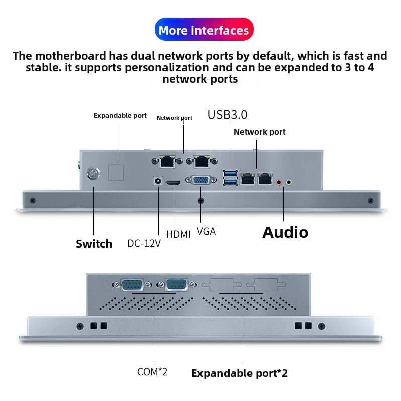15/17/19/21.5 inch industrial control computer embedded touch screen computer resistor capacitor independent cpu