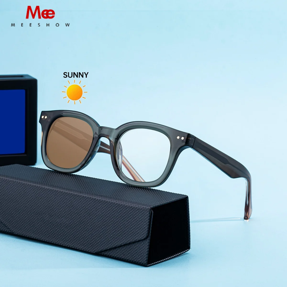 Meeshow Fashion pohotochromic Sunglasses Men's classic photo grey Lneses outdoor Sun Glasses 99323