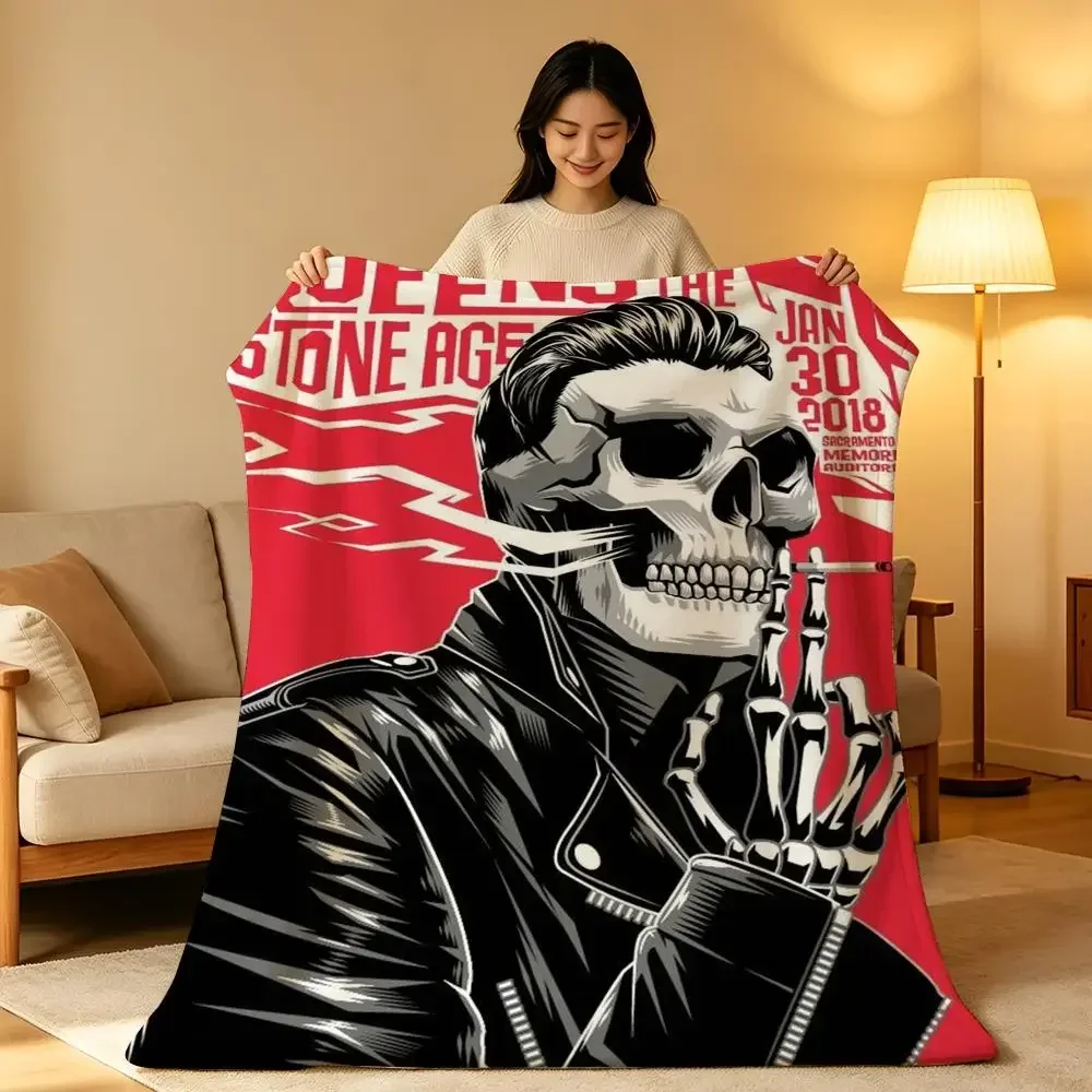 Band Q-Queens O-Of T-The S-Stone A-Age Throw hot High-Density Short Plush Blanket Soft Skin-Friendly for Sofa Nap Air con Room