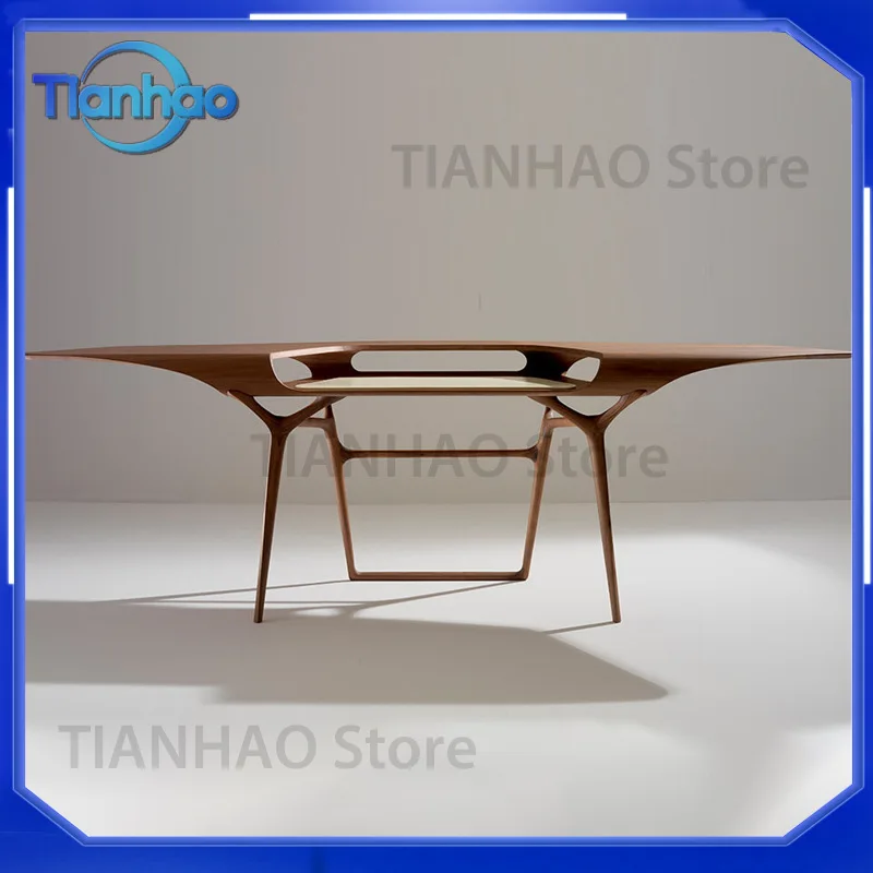 Minimalist Solid Wood Desk for Mid Century Modern Style Computer Desk Workstation Executive Office Desk Study Room Designer