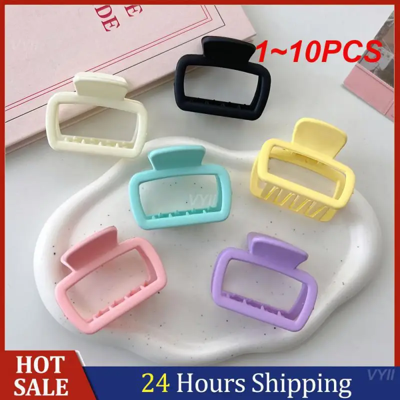 1~10PCS Hairpin Fashion Small Shark Clip Grip Square Miss Hair Accessories Scratch Headgear Simple Frosted Issue Card Monochrome