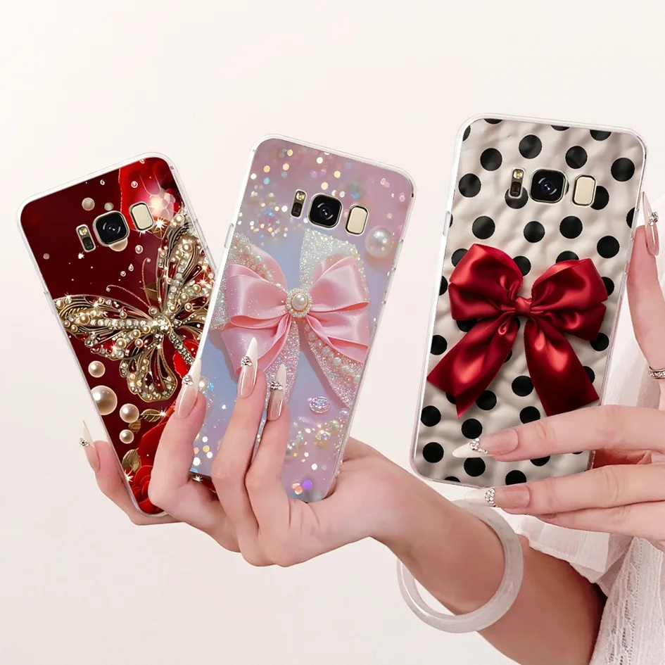 For Samsung Galaxy S8 S8+ Case G955F G950F Fashion Butterfly Flower Pattern Soft Silicone Phone Cover For Samsung S8 Plus Bumper
