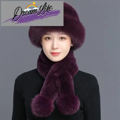 厚みのある革製フォックスファー帽子-レディース冬用暖かい帽子-ママスタイル-オッターミンクファー風帽子-韓国版-防雪帽子