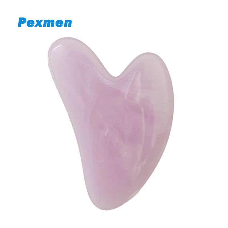 Pexmen Gua Sha Facial Tools Quartz Massage Tool for Scraping and SPA Acupuncture Therapy Heart Shape GuaSha resin for Women