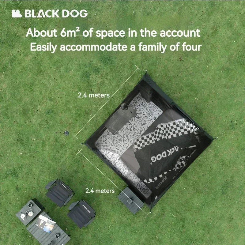 BLACK DOG 4-5people Waterproof Automatic One-touch Ultralight Portable Folding Beach Large Pyramid Travel Tents Family Camping