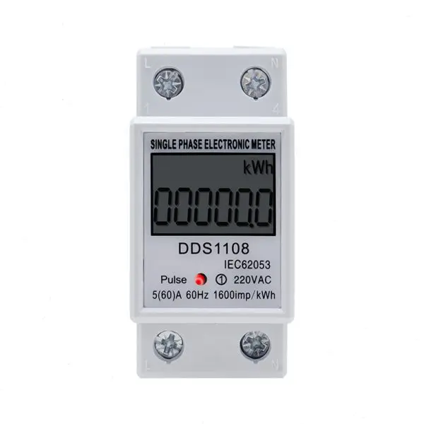 

1108-Phase Energy Meter Guide Rail Type Intelligent Digital Display Meter 220V Electronic Accuracy Meter 2P