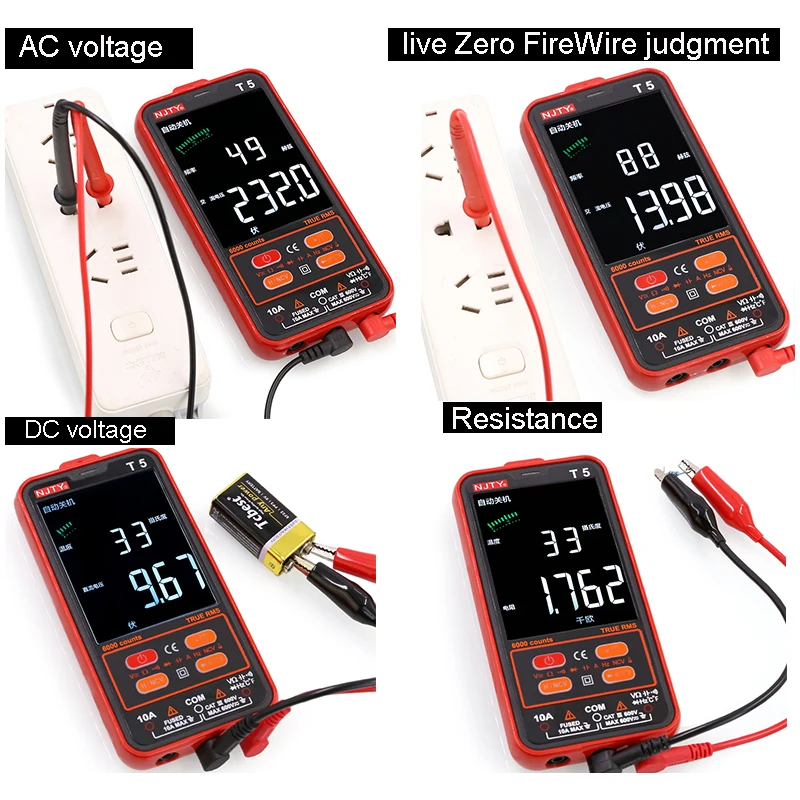 Color Screen Smart Digital Multimeters Professional AC DC Current Voltage Auto Range Temp Capacitance OHM NCV Multimetro Tester