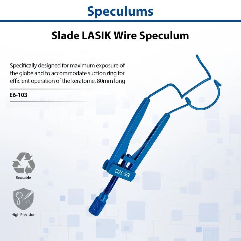 Slade LASIK Wire Speculum Ophthalmic Eyelid Retractor Stainless Steel/Titanium Wire Blade Speculum for LASIK Refractive Surgery