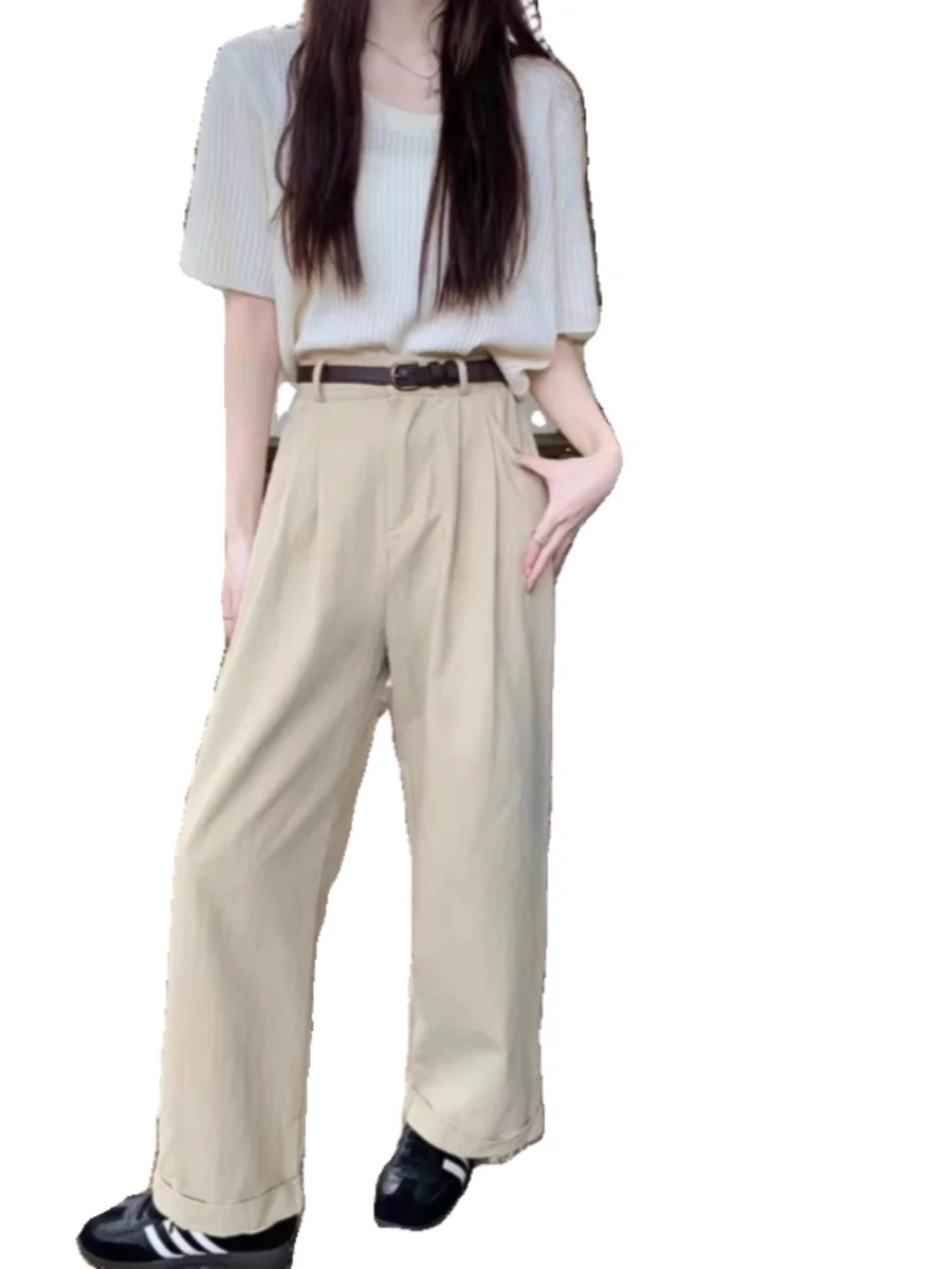 เสื้อยืดไหมน้ำแข็งถักลาย U-Ne สำหรับผู้หญิง ดีไซน์แฟชั่น ไซส์เล็ก ความยาวคลุมไหล่ สไตล์ลำลองแบบเกาหลี