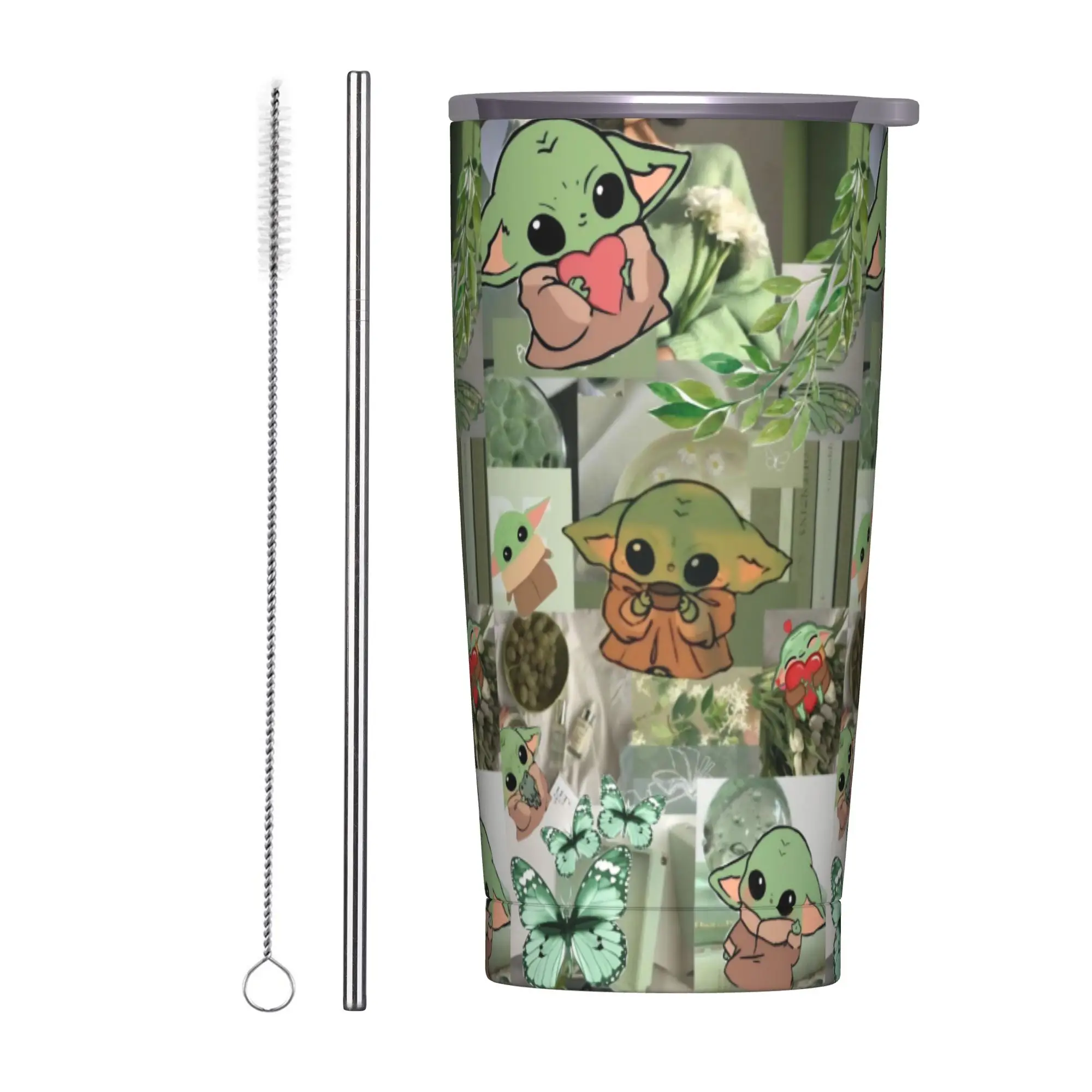 

Yodanwars Стакан Вакуумная изоляционная чашка с крышкой Соломенные автомобильные кружки с защитой от проливания, 20 унций